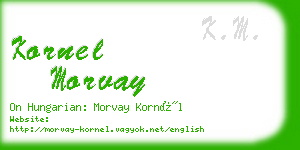 kornel morvay business card